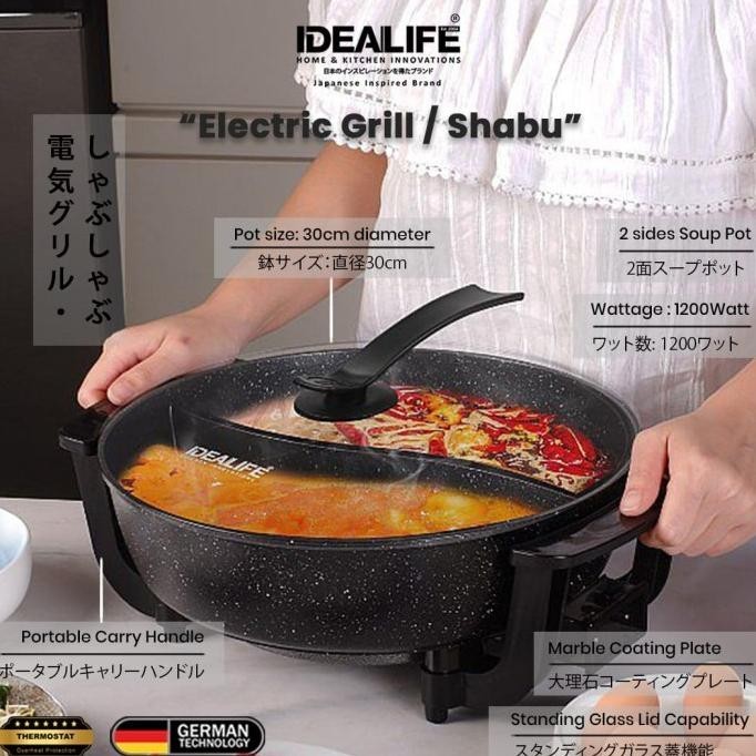 IDEALIFE - Electric Grill / Shabu - Panci Shabu Shabu Listrik IL-116A