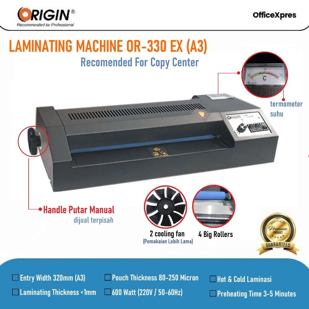 

MESIN LAMINATING OR 330EX / LAMINATING A3 / LAMINATOR KERTAS A3 ORIGIN