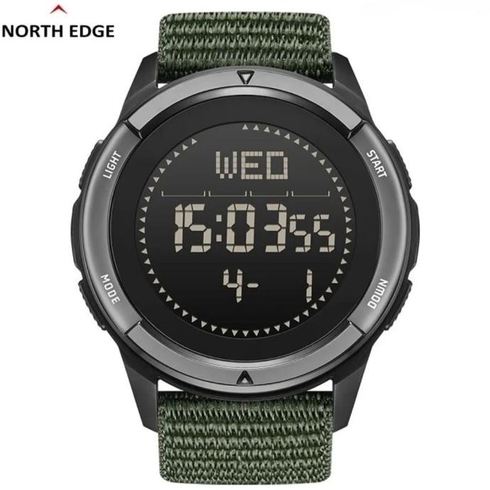 NORTH EDGE ALPS Jam Tangan Pria Carbon Fiber Kompas Hitung Langkah