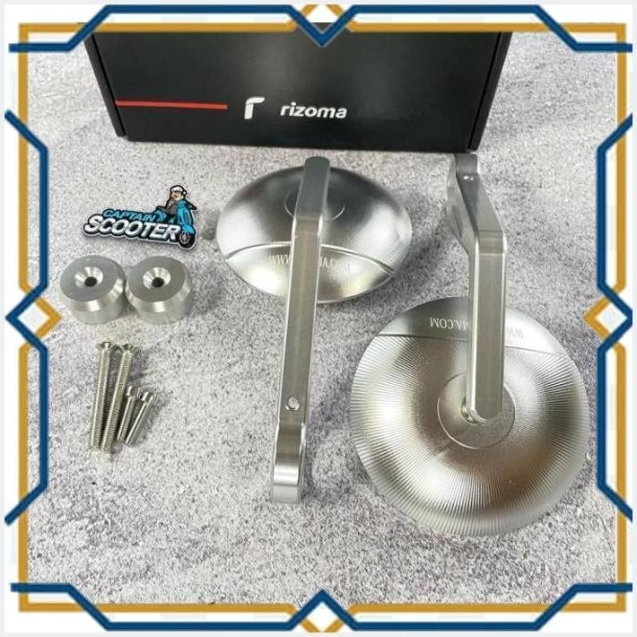 SPION BAR END RIZOMA CNC SILVER BULAT ZELIONI VESPA-UNIVERSAL