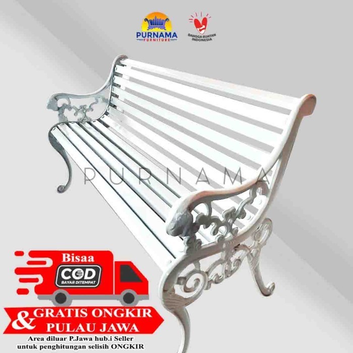 Ready Stok - Kursi Taman Besi Cor Bangku Galvanis Custom Warna Murah