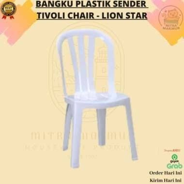 Ready Stok - Bangku Kursi Plastik Sandar Putih Tivoli Lion Star Taman Pesta Acara