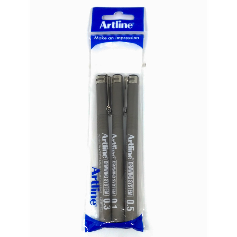 

Artline Drawing Pen Isi 3 Ek-231, Ek-233, Ek-235 (Hitam)