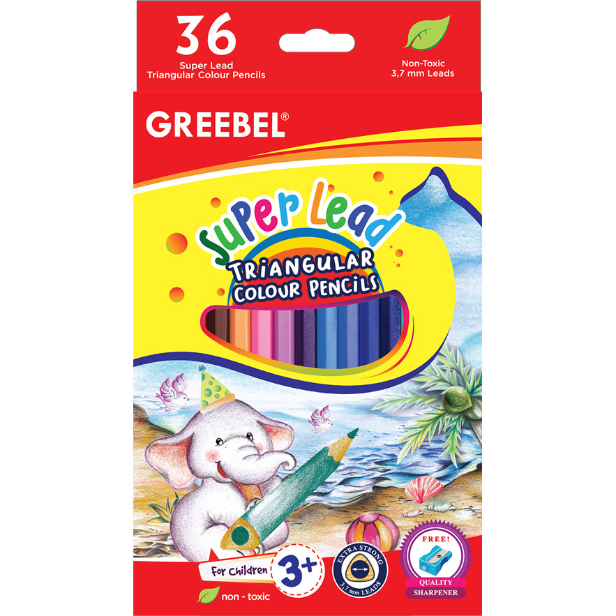 

Greebel - Super Lead Triangular Pencil (Pensil Warna) 3736 Set Isi 36 Warna