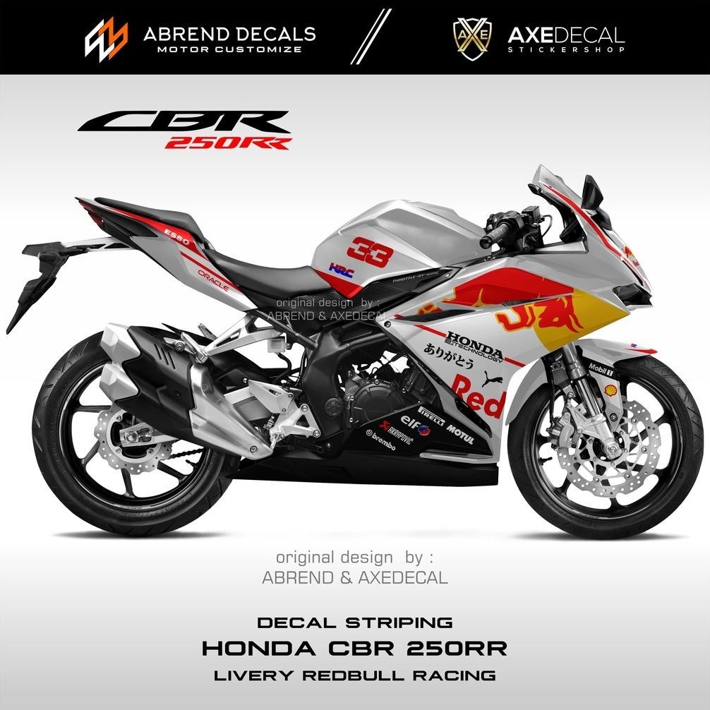 Decal Striping CBR 250 RR Redbull / Stiker Motor Honda CBR 250RR Design Custom / Stock Decals