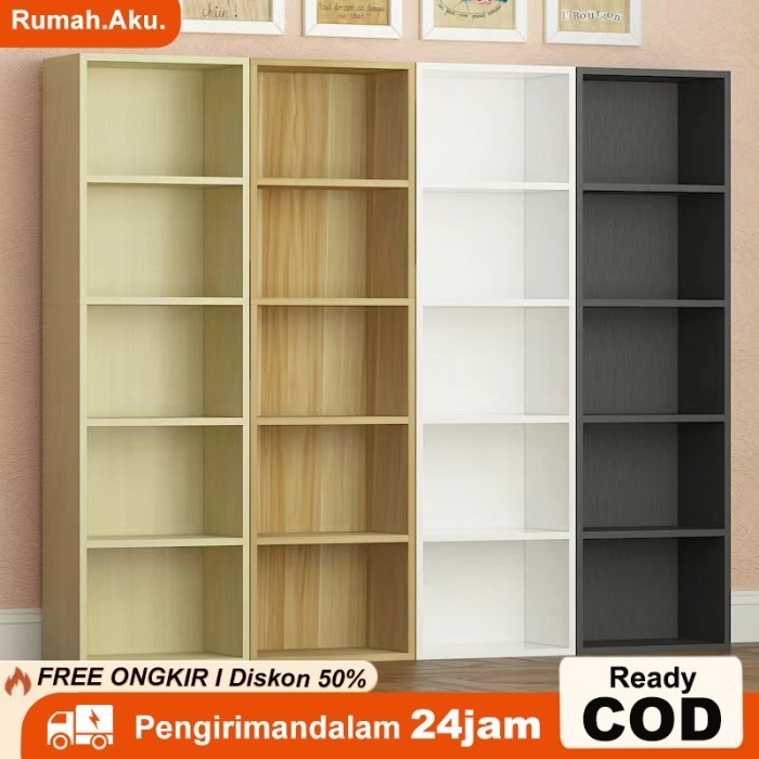 Lemari Rak Buku 5 Susun Rak Buku Kayu Rak Kotak Rak Buku Nimalis Rak