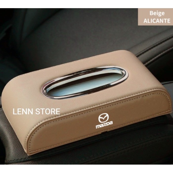 Kotak Tempat Tisu Mobil Kulit Mazda 2,3,6 CX-5 Kuro CX-8 CX-9 Kuro K01