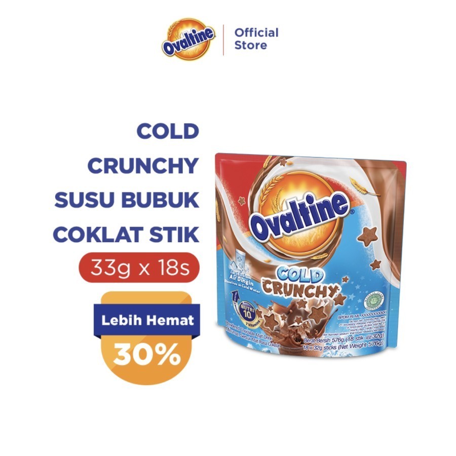 

ovaltine crunchy - Susu cokelat STIK @ 18 stik | 32 gr