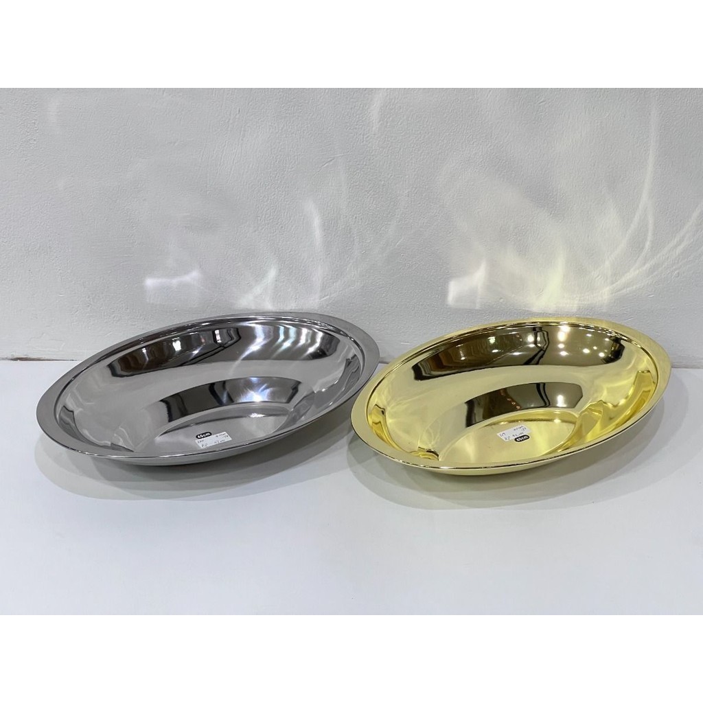 LC19 Piring Cantik Nampan Telur Stainless Steel Emas