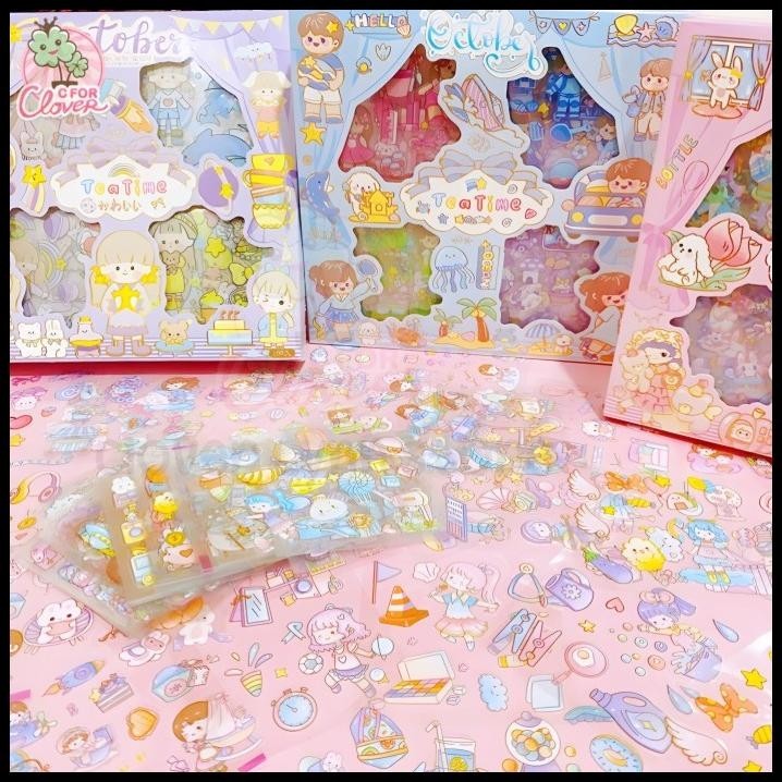 

TERMURAH KAWAII STICKER TEA TIME SET ISI 100 PCS OCTOBER MIX ANNE MOMO !!