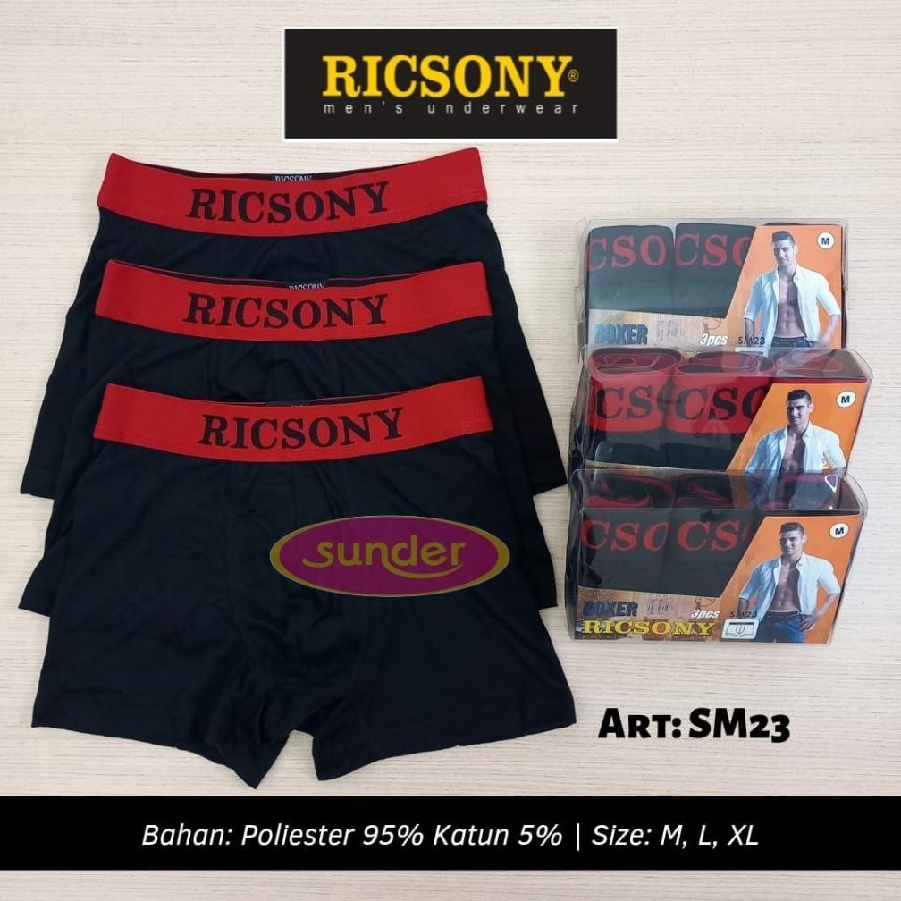 1Box Celana Dalam Pria Dewasa Ricsony SM 20 Sempak Laki Laki Dewasa Katun Polister Dalaman CD Cowok 