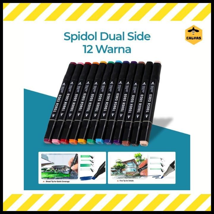 

HOT DEAL SPIDOL SKETSA WARNA DUAL SIDE ART SKETCH MARKER DRAWING PEN COLOUR SET !