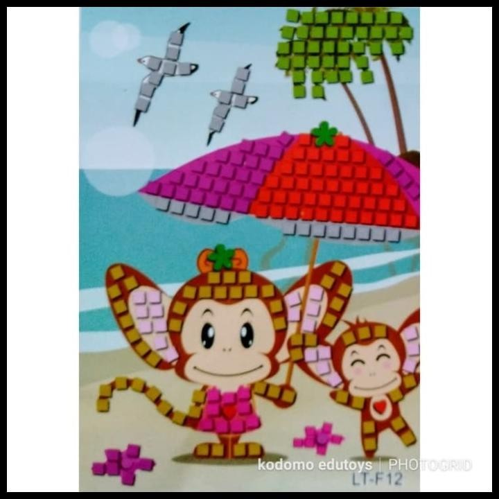 

BEST DEAL DIY STICKERS MOSAICS MONKEY MONYET,STIKER MOSAIK PRAKRYA ANAK !!!