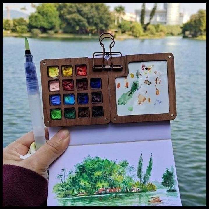 

DISKON 8/15 HOLES MAGNETIC WOODEN COLOR PALETTE PALET LUKIS DISK ARTIST !!!!!!!