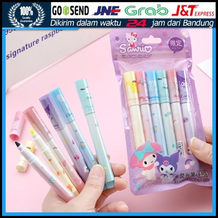 

GRATIS ONGKIR 6PCS/SET STABILO HIGHLIGHTERS SANRIO KUROMI / MELODY CINNAMOROLL !!!!!!