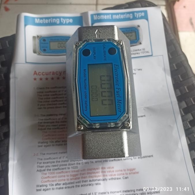 Digital Flow Meter Turbine 1,5 Inch Flow Meter Solar/Air Digital 1,5"
