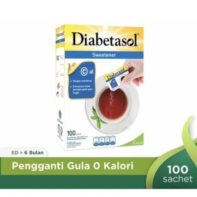 

Diabetasol Gula Sweetener Sachet 200 Sachet (Nol Kalori) 1 Pack - Adelineez