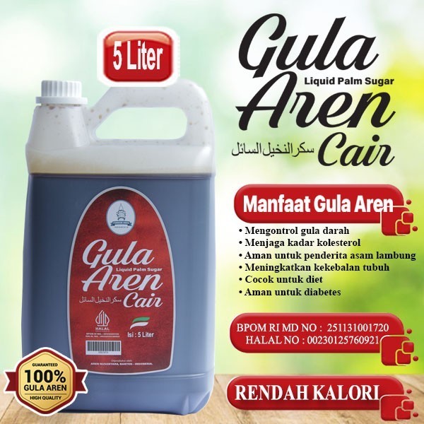 

Gula Aren Cair 100% Murnii Organik 5 Liter Liquid Palm Sugar 5 L - Adelineez