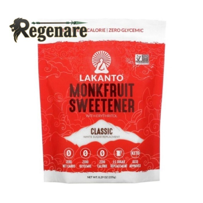 

Lakanto Monkfruit Sweetener Classic 235 Gr / 30 Sachet Original Klasik - Adelineez
