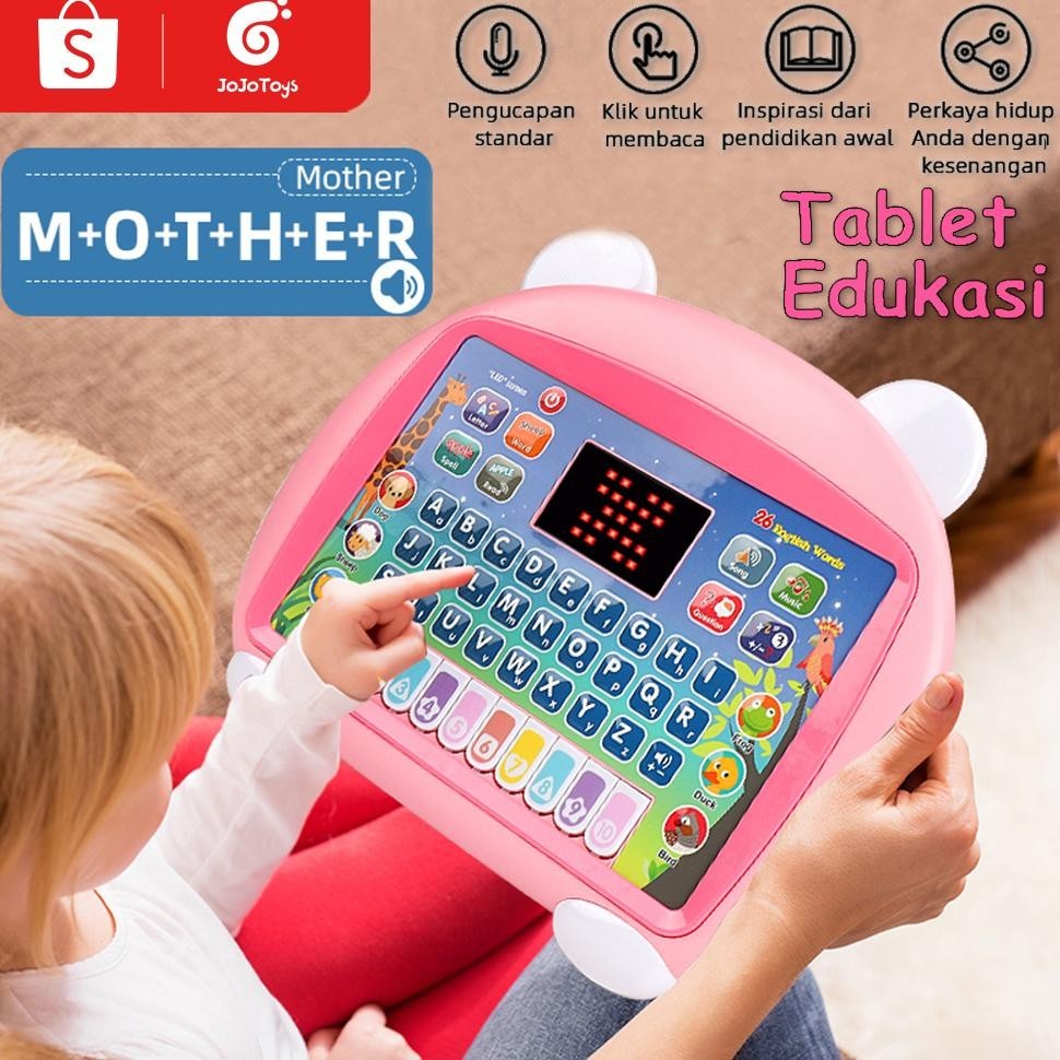 JOJOTOY Mainan Tablet Musik Piano Anak Tablet Edukasi Anak Mainan Tablet Belajar Huruf Laptop Mainan