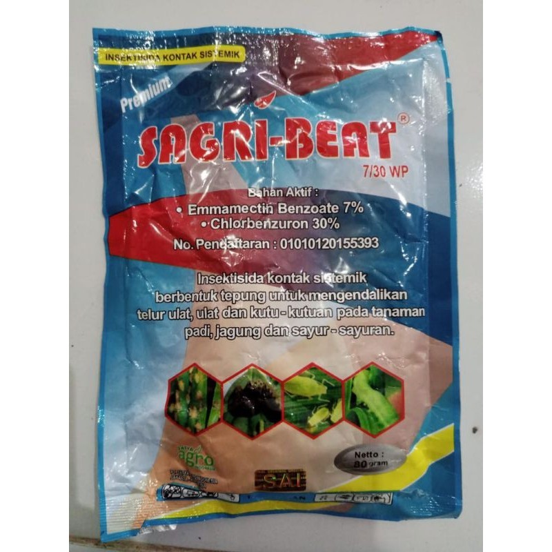 obat pertanian insektisida ulet grayak SAGRI BEAT 80gr