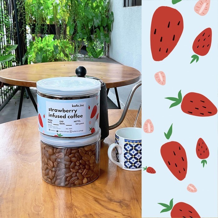 

Ready Strawberry Infused Coffee Kafein 100 gram