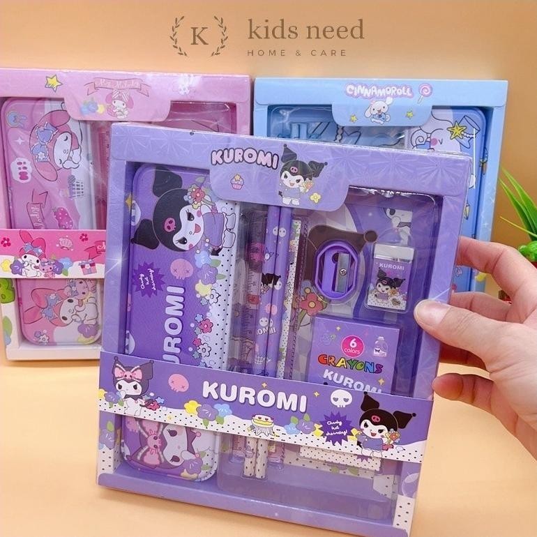 

KOTAK PENSIL ANAK SET 7 IN 1 STATIONERY UNTUK HADIAH ANAK SEKOLAH SANRIO / ALAT TULIS SET KOTAK PENSIL KARAKTER KUROMI MURAH LUCU TERMURAH BANGET