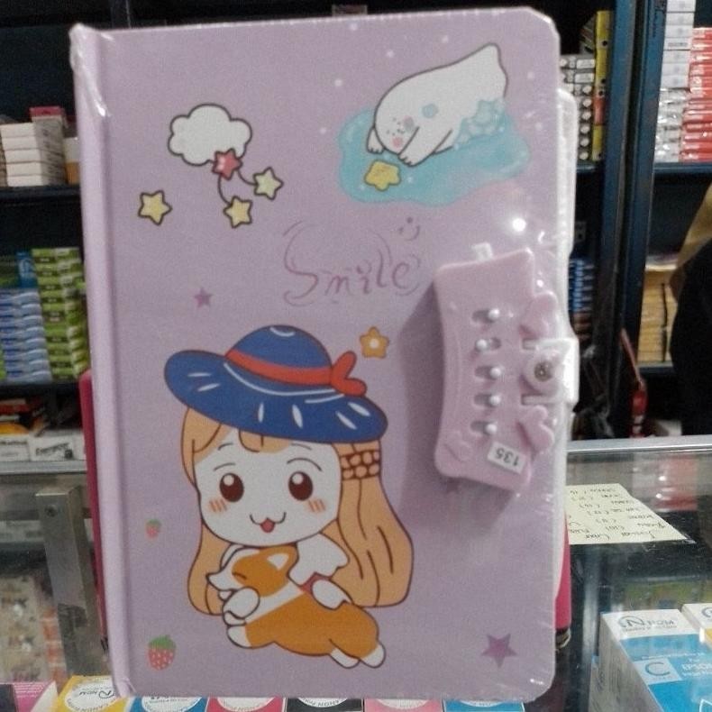 

NOTEBOOK KUNCI MOTIF LUCU / BUKU TULIS A5 PASSWORD DIARY. BISA COD