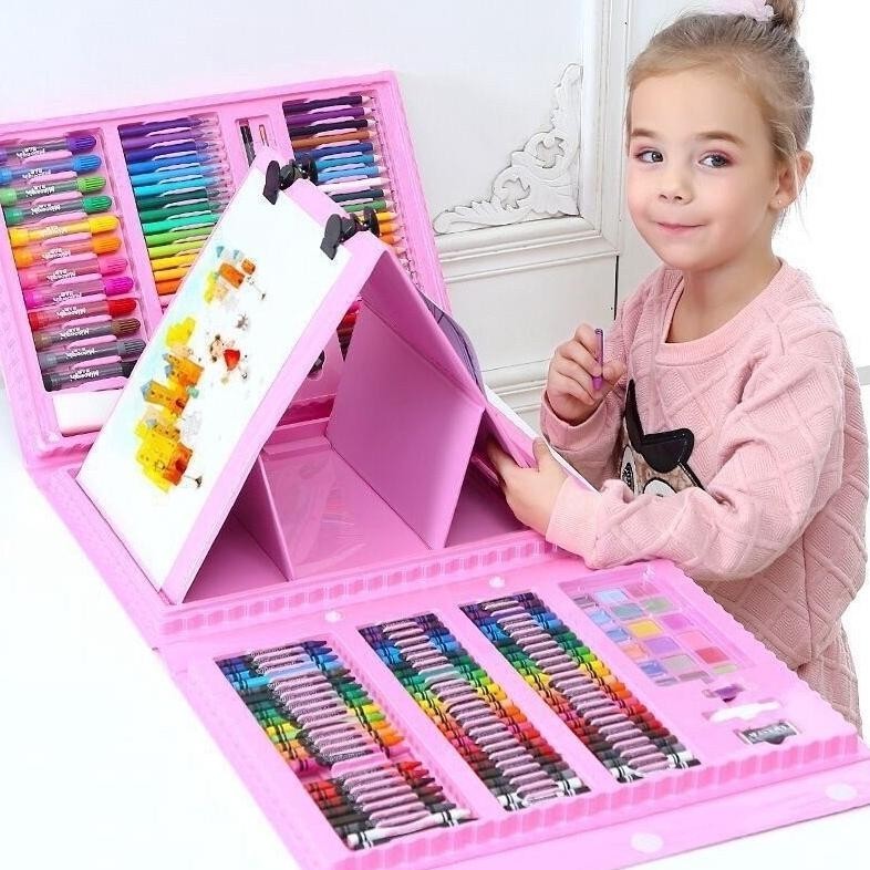 

ss-64 CRAYON SET ISI 208PCS VIRAL Case Portable all in one Crayon isi 150pcs Viral Original
