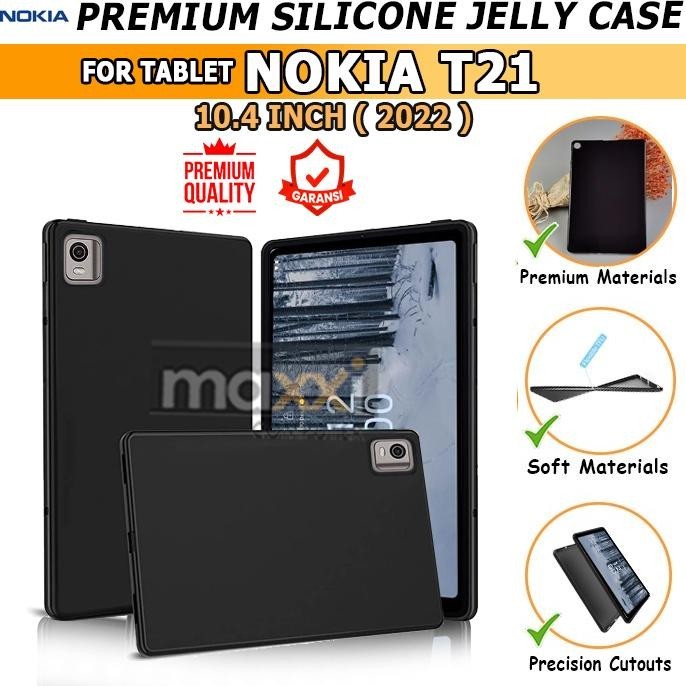 [TERBARU] Nokia Tab T21 Tablet 10.4 10,4 10 Inch 2022 Android Gel Softcase Silicone Case Jelly Hitam