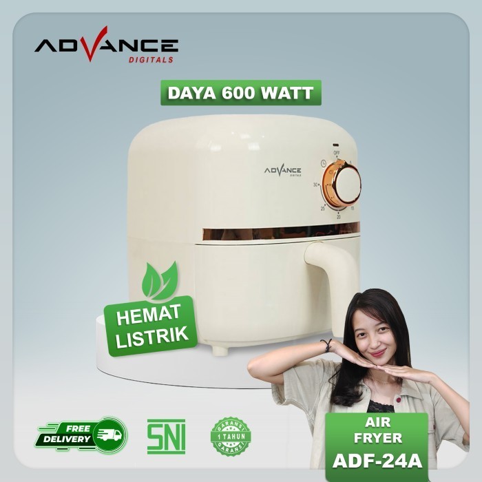 Air Fryer Low Watt Adf-24A 600 Watt 2,4 L Garansi Res