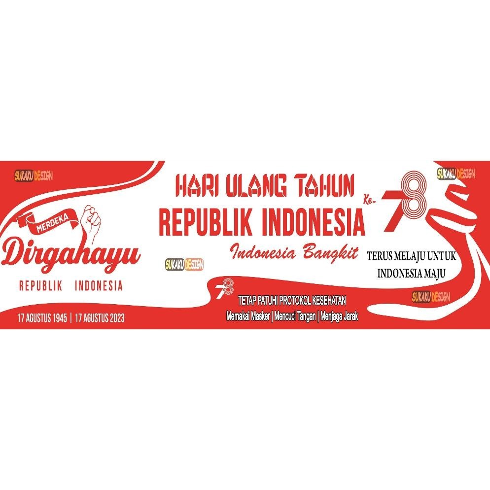 CR - / Banner / Spanduk HUT RI Kemerdekaan Indonesia 77 th / 17 AGUSTUS 2022 TERLARIS