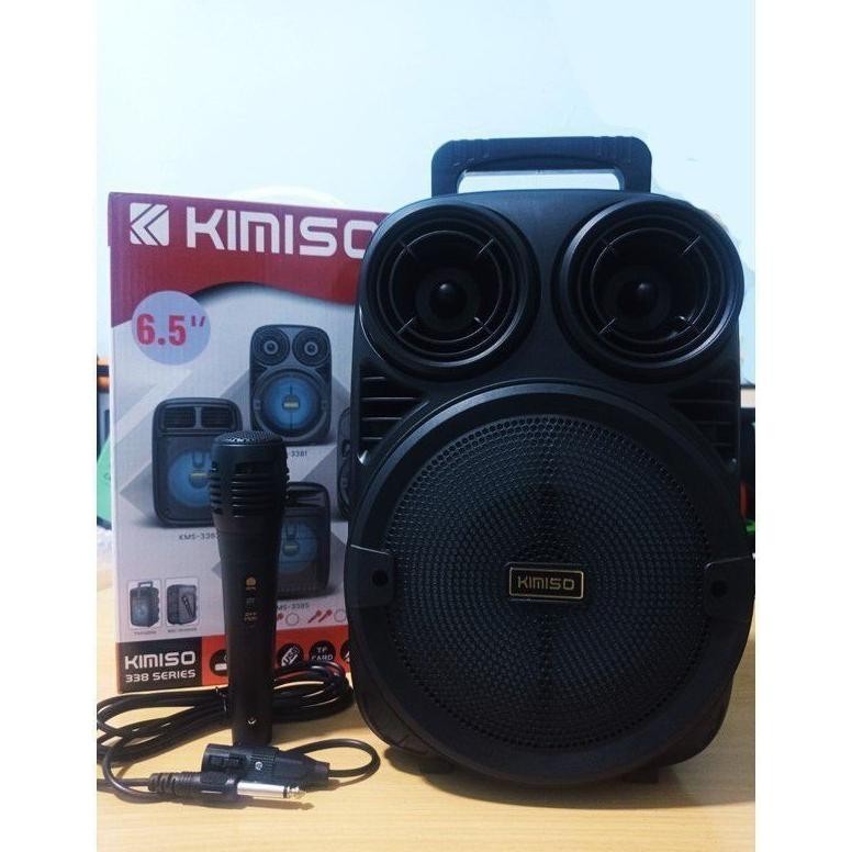 we-12 COD SPEAKER WIRELESS BLUETOOTH PORTABLE 6'8 INCH KIMISO 3381 PLUS MIC KARAOKE X-BASS//SPEAKER 