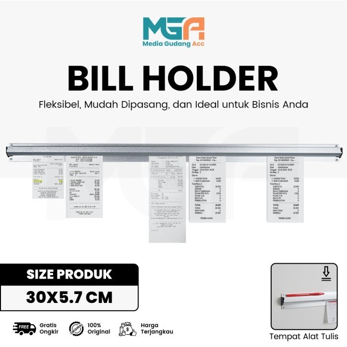

BILL HOLDER 30CM / CAPITAN NOTA STAINLESS / PENJEPIT KERTAS BON BILL K01