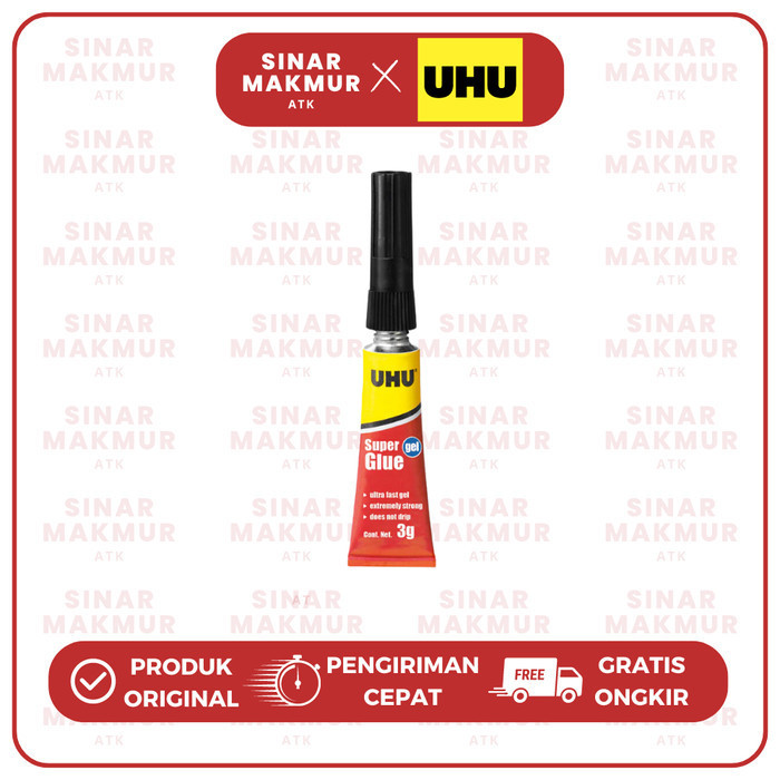 

Super Glue Gel/Lem Super Kuat Gel 3gr UHU (Pcs) K01