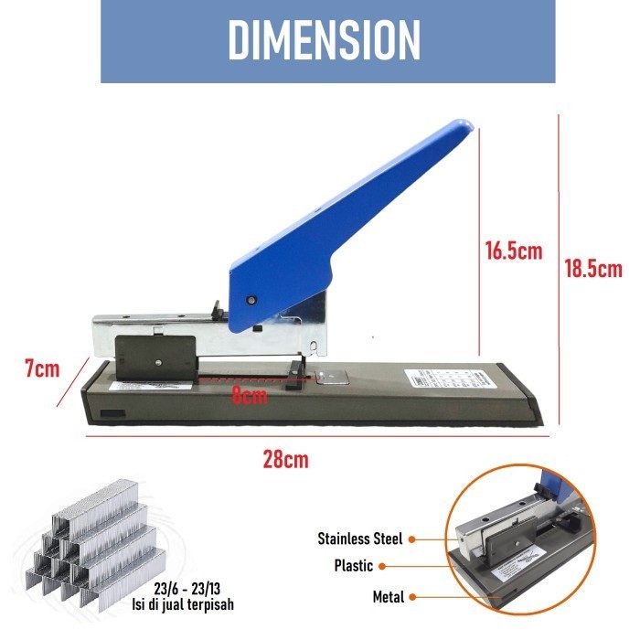 

Stapler Jilid Heavy Duty / Staples Besar 23S13 Combo K01