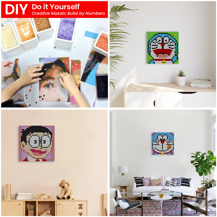 

Build By Number 32x32 Doraemon DIY Balok Lukisan Mosaik Paint Art K01