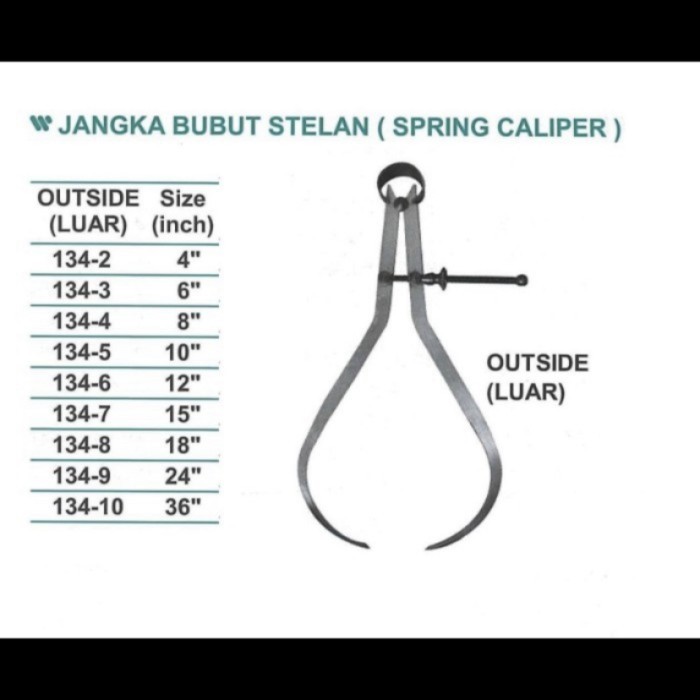 

Jangka Bubut Stelan - Spring Caliper Outside Luar Size 18 Inch Wipro
