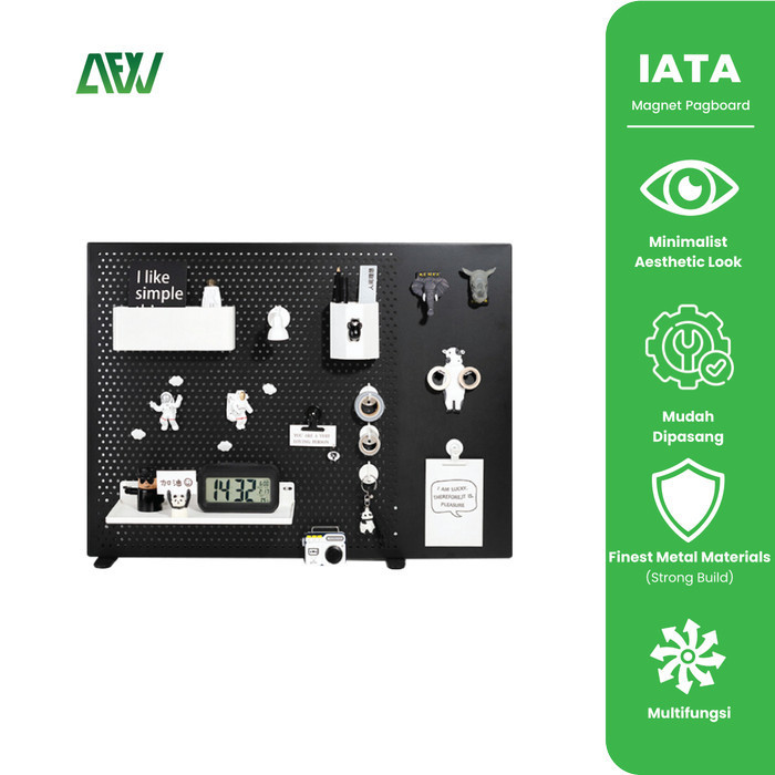 

IATA Magnet Pegboard Office Desk Hole Board Storage Display Rack - AFW