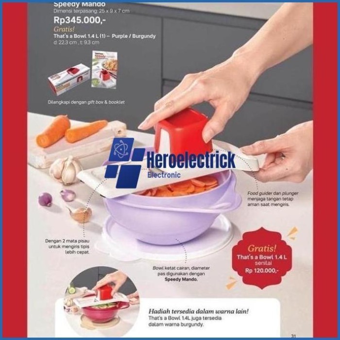 Speedy Mando Tupperware Alat Pengiris Bawang / Parutan Keripik /