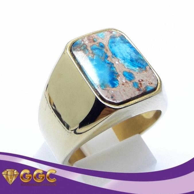 Viral | Cincin Batu Akik Pirus Tourquise Kotak