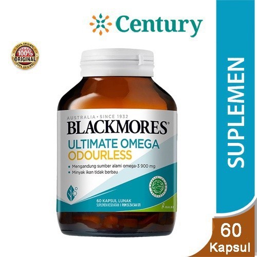 Blackmores Ultimate Omega Odourless Isi 60 Caps / Minyak Ikan /Suplemen Kesehatan/Omega 3