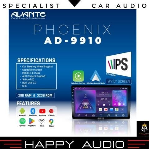 Head Unit Android 9 Inch Avante Ex Pioneer Ad-9910 Ram 2 Rom 32Gb Ori Special Price