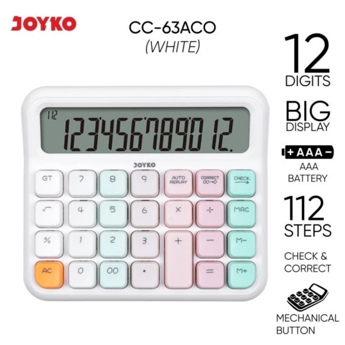 

CALCULATOR / KALKULATOR JOYKO 12 DIGIT CC-63ACO