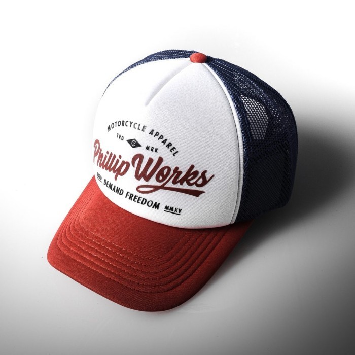 Ready TOPI PHILLIP WORKS TRUCKER PETROL RED