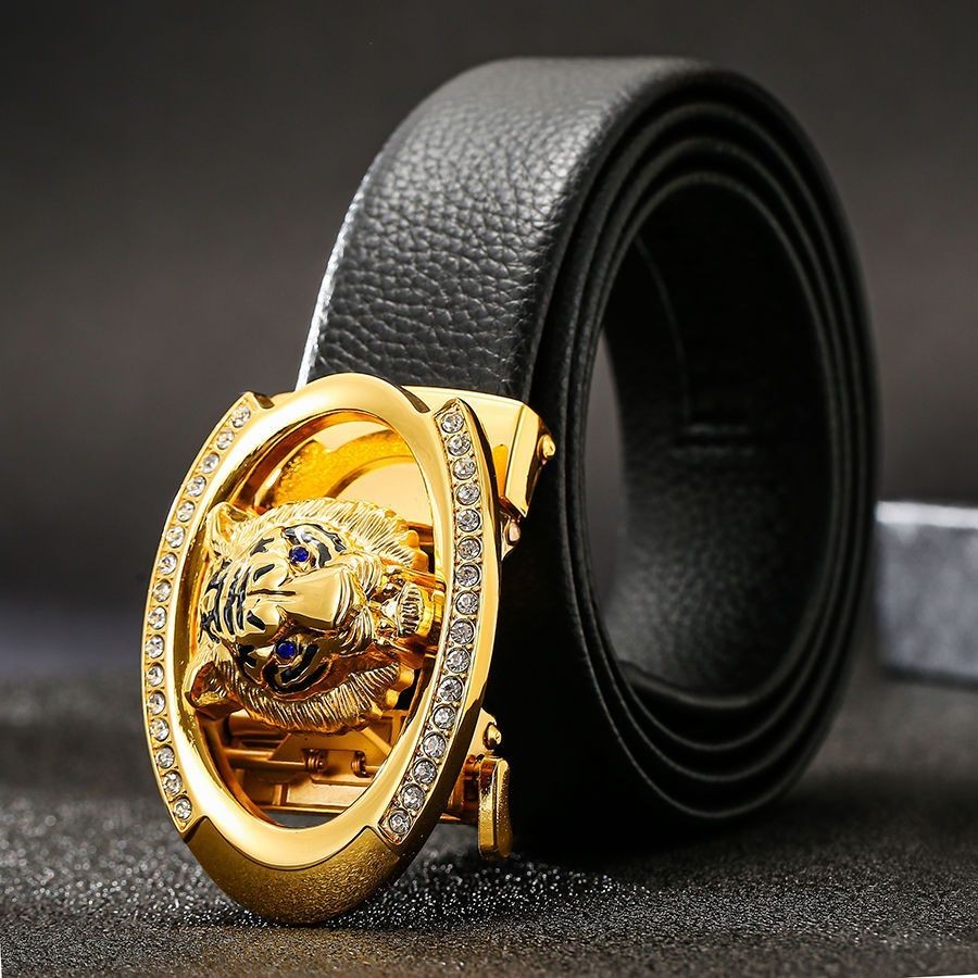 Sabuk Pria Kepala Harimau, Gesper Otomatis Sabuk Zodiak