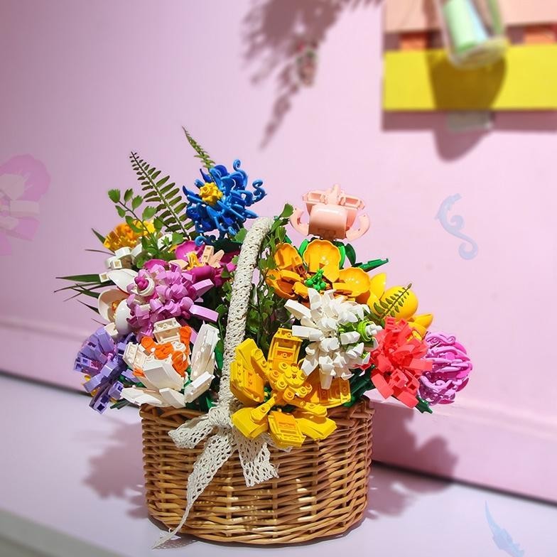 SPECIAL KKV-SEMBO building blocks flowers/bouquet gift (warna bunga dikirimkan acak) ze-42