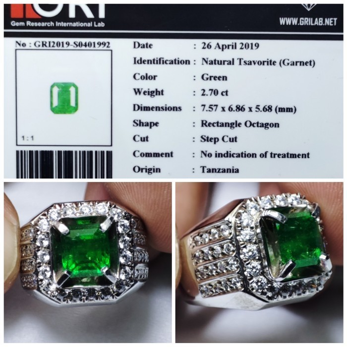 Ready Cincin Perak Natural Tsavorite Garnet Tanzania