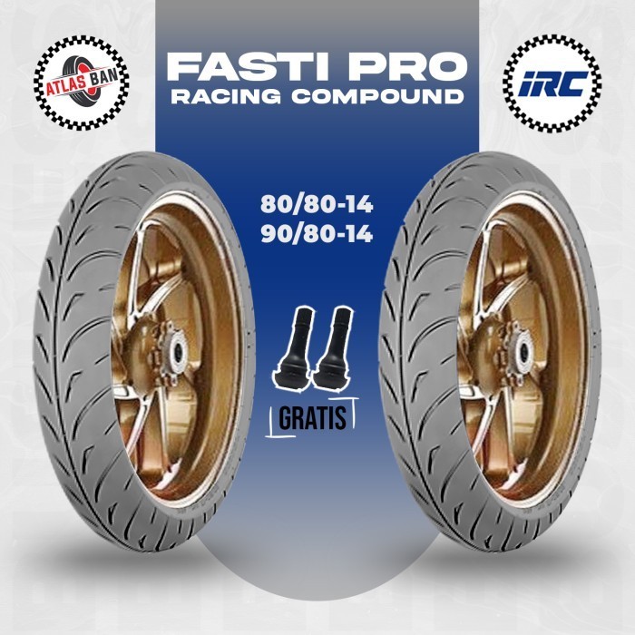 Paket Ban Tubles Motor Matic Irc Fasti Pro 80/80 - 90/80 Ring 14