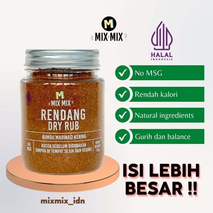 

Xx Rendang Dry Rub Bumbu Marinasi Serbaguna 110 Gram